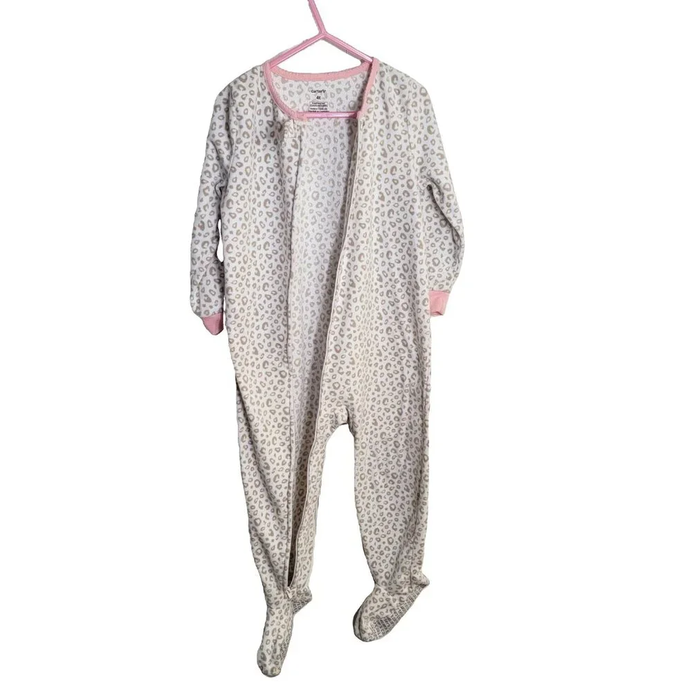 Carter’s Toddler Footed Pajamas Fleece One‑Piece Sleeper Size 4T